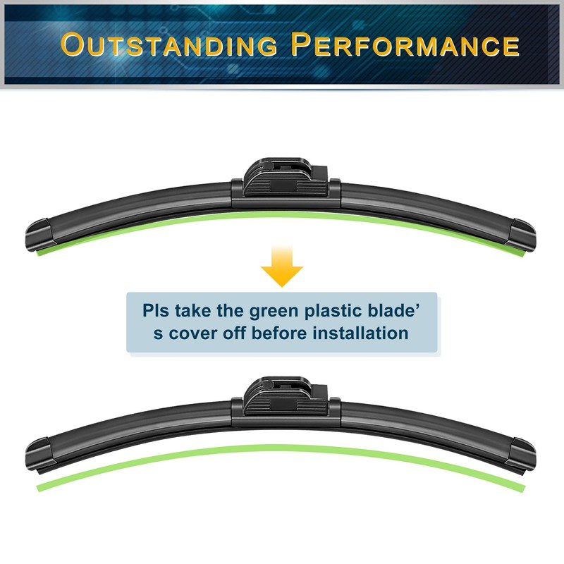 Wiper Blade, 24" + 22" Windshield Wiper Blades, Winter Summer