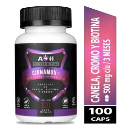 Biotina Picolinato De Cromo Canela 100 Cápsulas 500 Mg A4h Sabor Sin Sabor