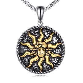 ZPMMPZ Apollo Necklace 925 Sterling Silver Sun God Pendant Greek Jewelry Gifts for Women Men