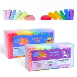 Silly Foam, Creative Modeling Foam Beads, 2-Pack Mixed Colors (Primary + Neon Pastel), Perfect for Preschool and Kids, Arts, Crafts, Sensory Play, Motor Skills, Non-Toxic (12 Colors) (Age 3+)