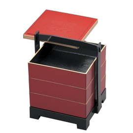 若泉 Lacquerware 手提 Base with Double 5 Dimension Grain Weight Vermillion 渕 Gold (Black) H – 155 – A 1 – 431 – 7
