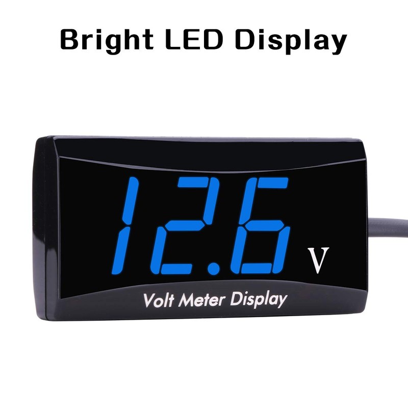 DC 12V Car Digital Voltmeter Gauge - AIMILAR LED Display