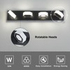 Lanhall 4-Light LED Bathroom Light Fixture Modern Black Vanity Light