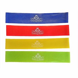GadgetKing TM 4pc Resistance Exercise Loop Bands Home Gym Fitness Latex Yoga Pilates Physio Improving Mobility and Strength, Yoga, Pilates or for Injury Rehabilitation - Suitable for Women and Men