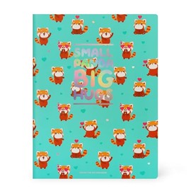 Legami - Large Lined Notebook - Page Size B5, Large Notebook with Ruling, FSC Certified Paper, 18.5 x 24.8 cm, Red Panda Theme
