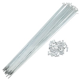 A ABSOPRO 36 Set 14G Bicycle Spokes 287mm Bike Wheel Spokes Galvanized Carbon Steel Silver Tone