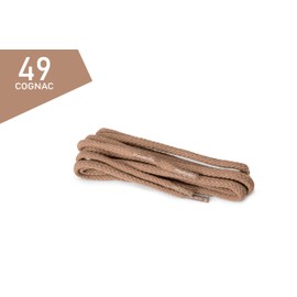 Kaps Round Laces, quality durable 100% cotton shoe laces for casual footwear, made in Europe, 1 pair, many colours and lengths (90 cm - 36 inch - 5 to 6 eyelet pairs / 49 - cognac)