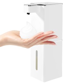 Gogorelax Hand Soap Dispenser, Automatic, Foam Dispenser, 4 Levels, 4 Levels, 13.5 fl oz (400 ml), Wall Mounted, No Touch, Auto Dispenser, IPX5 Waterproof, Quiet Sound, Dispenser, Fine Foam,