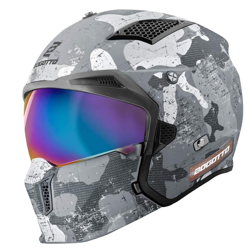 Bogotto Radic Camo Helmet, Matte White/Grey, S