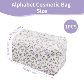 LUHOCIY Cosmetic Bag Flowers, Quilted Cosmetic Bag, Make Up Bag, Made of Soft Cotton Material with Zip for Holding Various Make-Up Utensils (Pink), hhzs, Minimalist/Simple/Popular Style