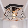 Q&S Rustic Farmhouse Ceiling Light Fixture Flush Mount Vintage Ceiling
