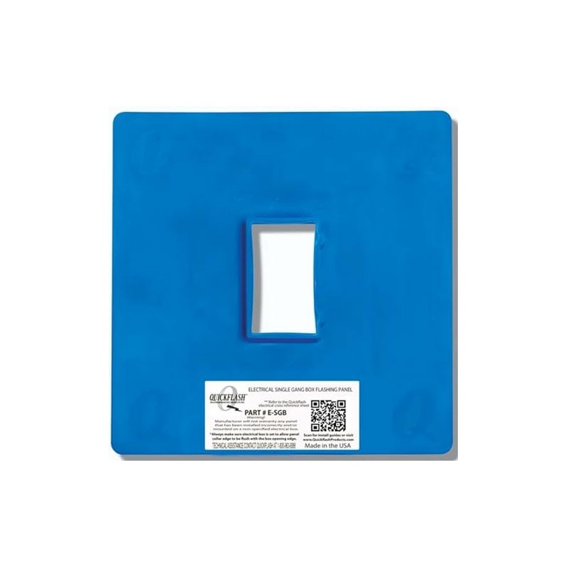 Quickflash Electrical Single Gang Box Flashing Panel E-SGB