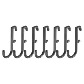 HARFINGTON 7pcs Pegboard J Hooks 1/4" J Style Pegboard Hook Accessories Assortment for Hanging Storage Jewelry Key, Black