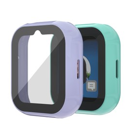NewJourney Compatible with Sync UP Kids Watch 2 Screen Protector, Hard PC Overall Protective Case with Tempered Glass Screen Protector (Teal+Purple)