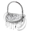 Wedding Flower Girl Basket Silver Hand Flower Basket Romantic Rhinestone