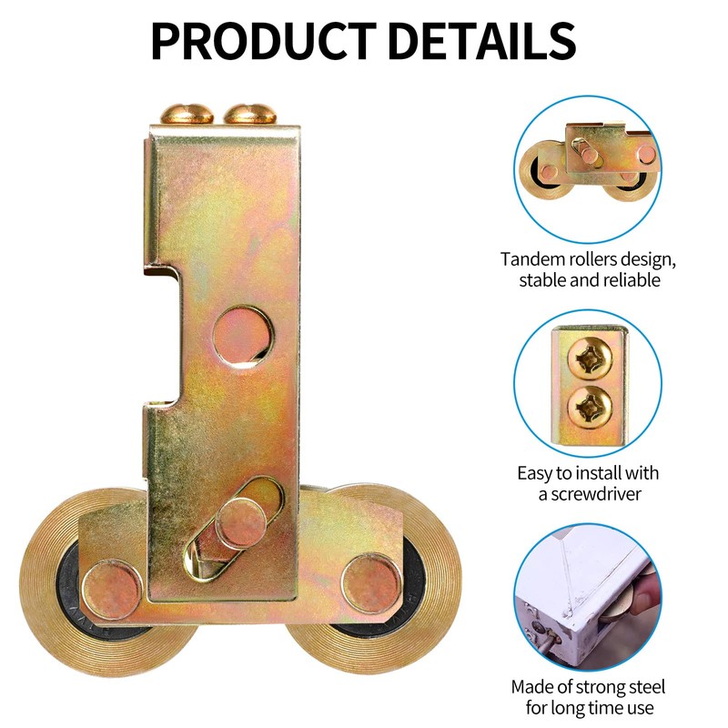 Huazu Sliding Patio Door Tandem Roller Assembly - 1-1/4 Inch