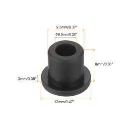QUARKZMAN Pack of 20 T-shaped rubber hole seals, mounting diameter 10 mm, ID 6 mm, height 11 mm, black, seal protection, cable feedthroughs, flexible for cable conduit