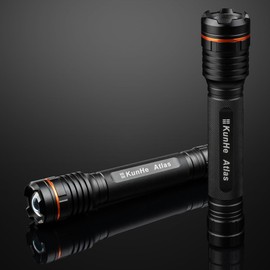 KunHe Heavy Duty 3D Cell LED Flashlights Large Aluminum Zoomable High Lumens 1000 LM Battery Powered Police Flash Light- Big Flashlight for Home Emergency Power Outages Camping Car