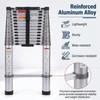 Telescoping Ladder 14 FT, Aluminum Lightweight Extension Ladder Up to