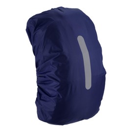 LUMLLSAJI Waterproof Backpack Rain Cover - Non Slip Bag Cap with Vertical Reflective Strap Keep Drying Water Proof for Climbing Cycling - 40-50 L - Dark Blue - M