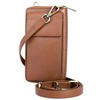 BULL GUARD Crossbody Leather Wallet Phone Purse, Anti Theft and