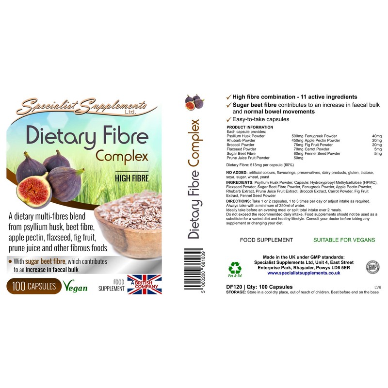 Specialist Supplements Dietary Fibre Complex 100 Capsules
