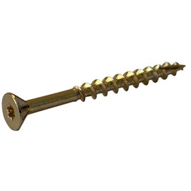 Small Parts 0826DTF17Y #8 x 1-5/8" 6 Lobe Flat Nibs Coarse Thread Type 17 Exterior Screw Partial Thread Zinc Yellow (Pack of 50)