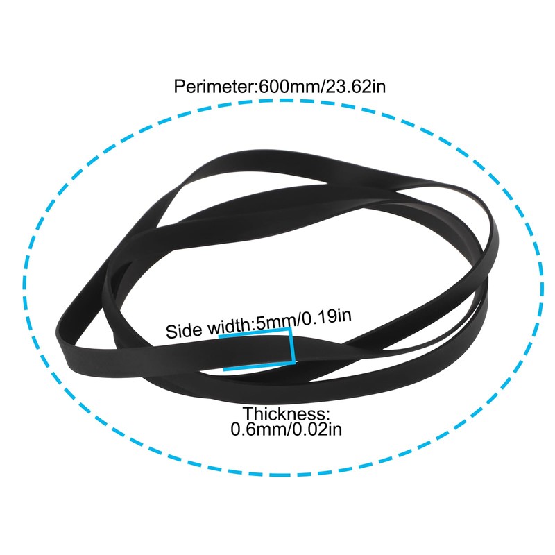 Briny River 2Pcs Turntable Drive Belt 600x5mm Compatible with Pioneer