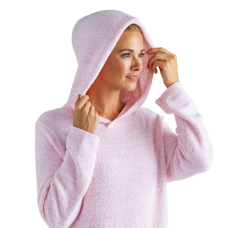 Softies Women's Ultra Soft Marshmallow Hooded Lounger, Pink, 2X/3X
