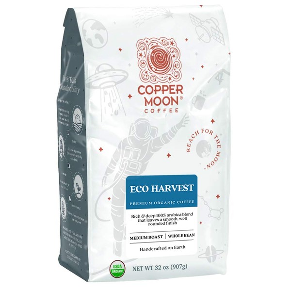 Copper Moon Eco Harvest Organic Blend, Medium Roast Coffee, Whole Bean, 2 lb. (260154)