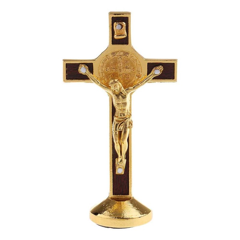 POFET Crucifix Jesus Christ Cross Statue Figurine For Car Home