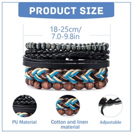 ZENGSING Pack of 24 Leather Bracelets for Men Women, Braided Genuine Leather Wide Learner Bracelet, Cuff Wrap Bracelet, Adjustable, Premium Genuine Leather Bracelet, Great Gift for Men, Leather