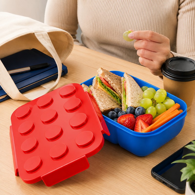 1050 mL 2-Compartment Bento Lunch Box for Food Storage –
