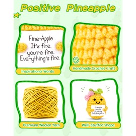JELUTAR Positive Pineapple Gifts for Mom Dad - Cute Pineapple with Emotional Inspirational Support Card You're Fine Everything's Fine - Women Sister Girlfriend Daughter Gifts for Mothers Day Birthday