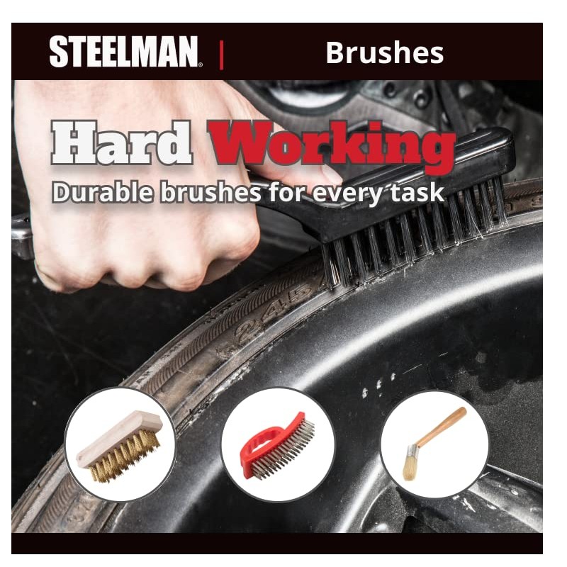 Steelman Euro Lube Angled Applicator Brush with Stiff Bristles for