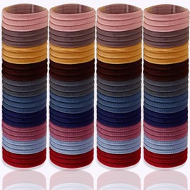 120PCS Dark Hair Ties,Cotton Ponytail Holders Seamless Elastic Hair Bands,Women No Damage Hair Accessoires For Thick Hair,Girl Accessories（4.5CM in Diameter）