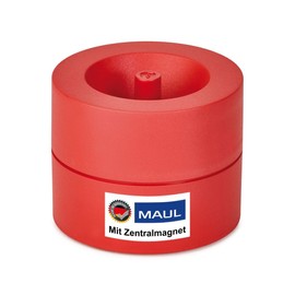 Maul MAULpro Eco Staple Dispenser | Sustainable Desk Organiser for Storage of Paper Clips | Organiser for the Office and Workplace | Includes 15 Clips | Red