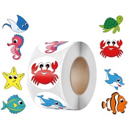 500pcs 1.5inch Sea Animal Stickers Reward Self-Adhesive Incentive Stickers for Birthday Party Decor DIY Wedding (Sea Animals)