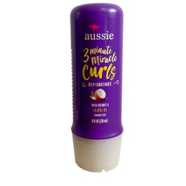 Aussie 3-Minute Miracle Curls Deep Conditioner with Coconut & Jojoba Oil, 8 FL OZ (Pack of 1), Purple