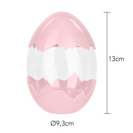 Ideen mit Herz Decorative eggs, lid and base in eggshell look, spring, egg hunt, fillable, gift, souvenir, diameter 9.3 cm, 13 cm high, colour variations (pink)