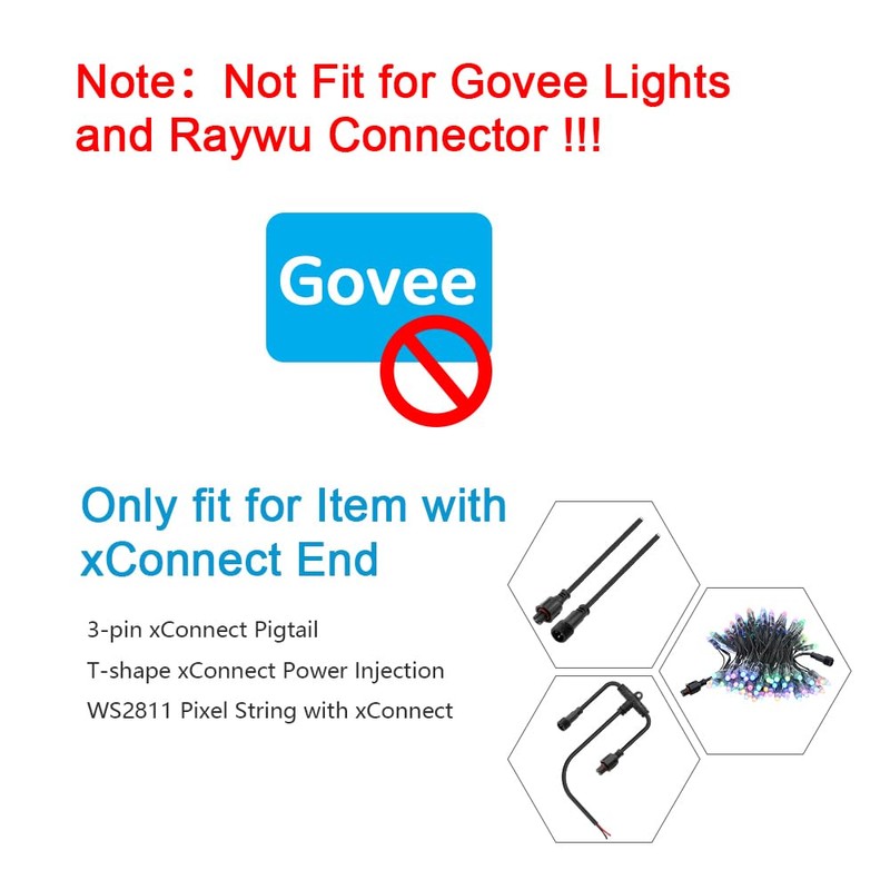 ALITOVE 6.56ft 3 Pin xConnect Extension Cable with 17mm Male