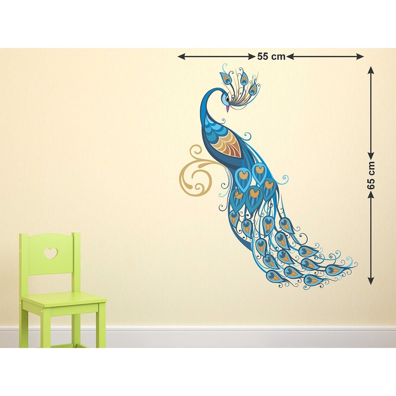 Wallstick Vinyl Beautiful Peacock Wall Sticker (23 cm X 4.2