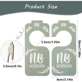 8 Pcs Set Pastels Baby Closet Dividers for Clothing Organizer, Double-Sided Baby Wardrobe Organizer Divider Wooden Clothes Size Classification Hanger from Newborn to 24 Months Nursery Decor Gift