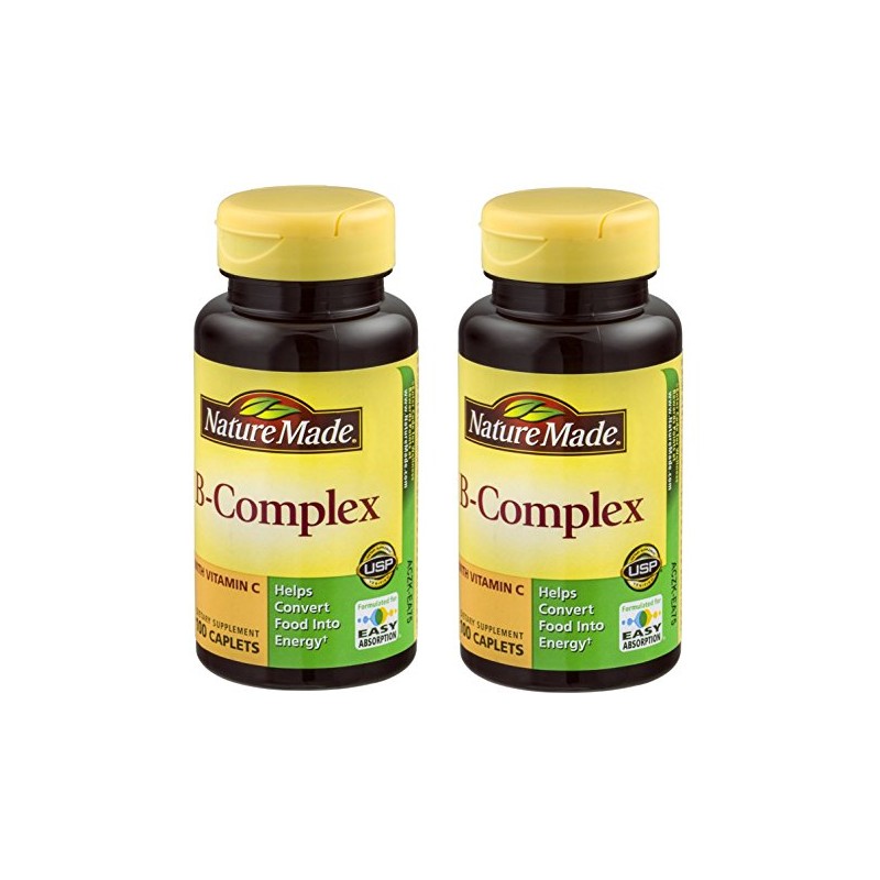 Nature Made Vitamin B-Complex Caplets 100 Caplets (Pack of 2)