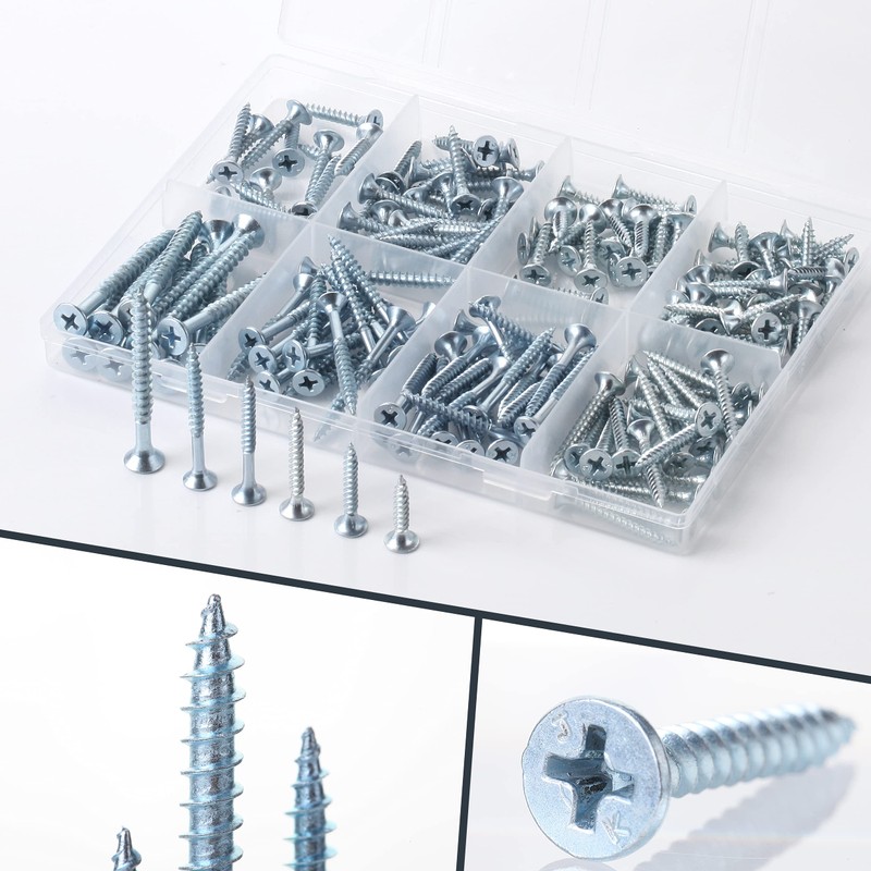 Mr. Pen- Wood Screws Assortment Kit, 152 pcs, Silver, Phillips