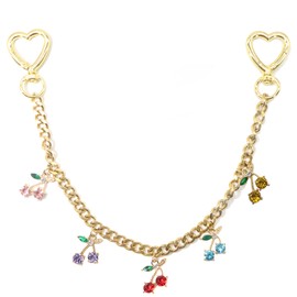 LVYOUME Cherry Charm for Purse - Cute Keychains for Women Elegant Gift for Girls Dual Chain Design Keychain Accessory Chains for Jeans(Colorful)