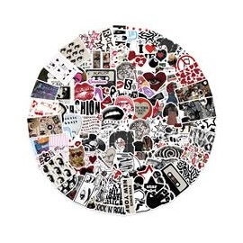 Downtown Y2K Girls Stickers for Party Favors,100 PCS Cute Style Scrawl Stickers for Water Bottle Laptop Phone Luggage Guitar Bicycle,Waterproof Vinyl Stickers for Teens Girls Children
