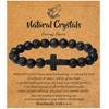 XIANNVXI Cross Bracelet for Men Women Black Bracelet Volcanic Stone