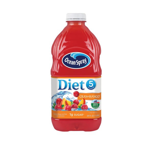 Ocean Spray Diet Cranberry Mango Juice Drink, 64 FL Oz Bottle (Pack of 8)