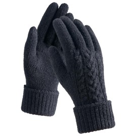 TRENDOUX Women's Winter Warm: Thermal Updated Touchscreen Winter Gloves Women, Thickened Wool Soft Elastic Thermal Gloves Softshell, Warm Lined Cold Weather Women's Gloves, black